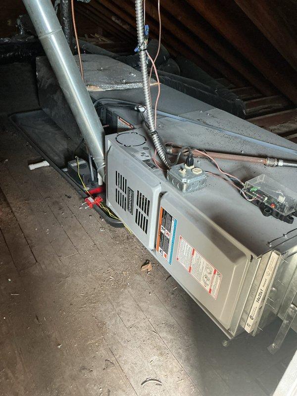 Completed comprehensive HVAC estimate for dual system replacement including attic-mounted air handler and basement furnace unit. Assessment included evaluation for concrete equipment pad installation and security cage requirements to protect exterior condensing units from potential damage or theft.