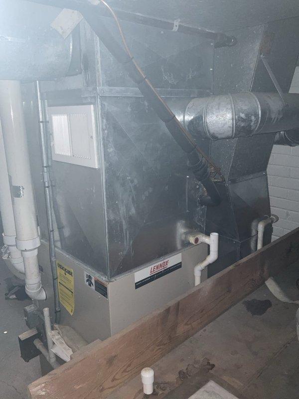 Completed scheduled home plan cooling tune-up on a 20-year-old Lennox HVAC system. Performed comprehensive maintenance including inspection of air handler unit, verified proper operation of all components, checked refrigerant lines and condensate drain system, inspected ductwork connections, and confirmed system is operating within manufacturer specifications for the cooling season.