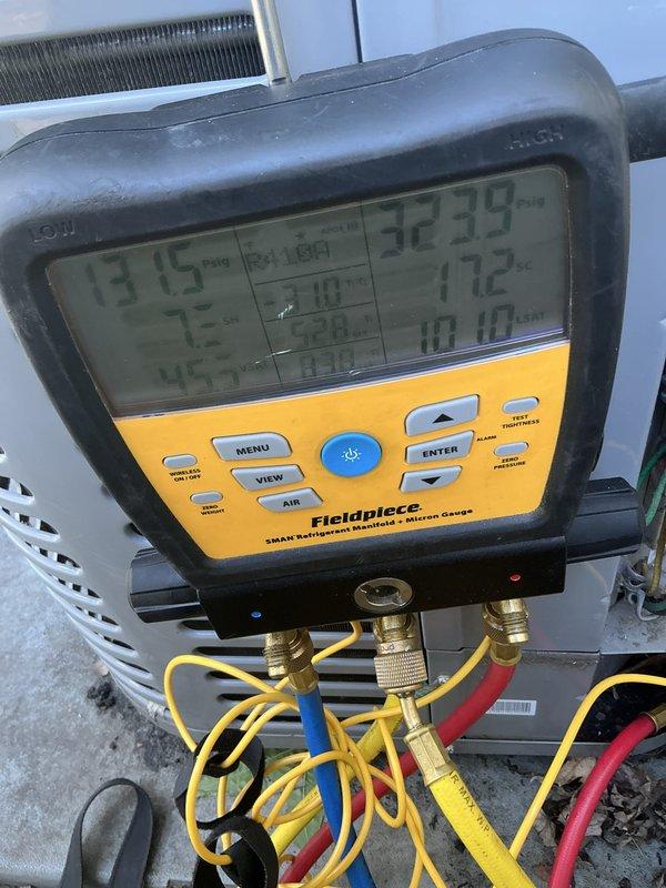 Completed spring maintenance on two residential air conditioning systems, both approximately 8-9 years old. Performed comprehensive diagnostics using refrigerant manifold gauges to verify system pressures and temperatures, ensuring proper refrigerant charge levels and system performance. Observed frost accumulation on blower motor assembly, indicating potential airflow restriction or refrigerant issues that were addressed during maintenance. Conducted standard preventive maintenance procedures including inspection of all major components, verification of electrical connections, and system operation testing on both units to ensure optimal cooling performance for the upcoming season.