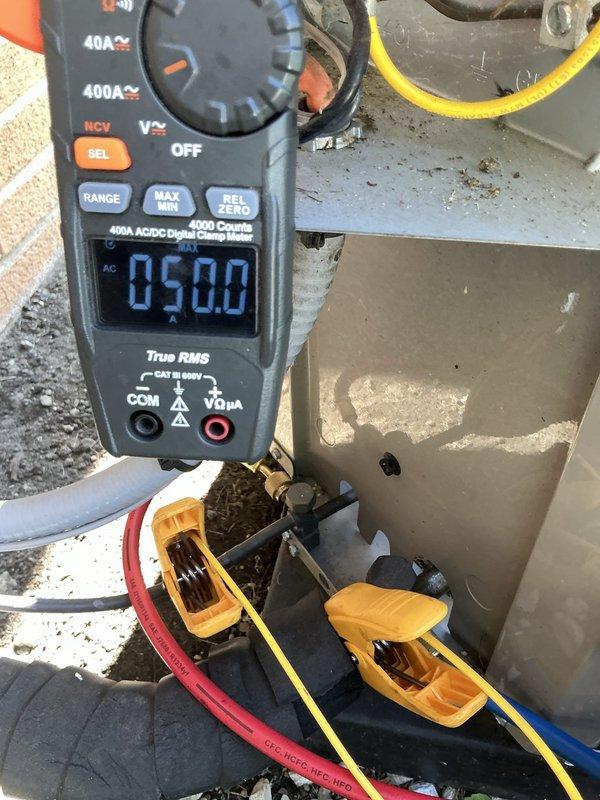 Responded to service call for seven-year-old air conditioning unit experiencing short cycling issues. Upon inspection, performed thorough system cleaning as requested and evaluated electrical components including the capacitor (TOTALINE P291-4054RS, 40x5 MFD, 370 VAC) and contactor assembly. Conducted amperage testing using clamp meter to verify proper current draw and confirm system operation was restored to normal cycling parameters.