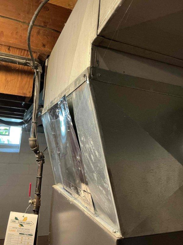 Conducted on-site evaluation for complete HVAC system replacement in residential basement mechanical room. Assessed existing furnace and air handler configuration, documented current installation including ductwork connections, refrigerant lines, and electrical routing for replacement planning. Photographed equipment layout, clearances, and existing infrastructure to develop comprehensive replacement estimate.