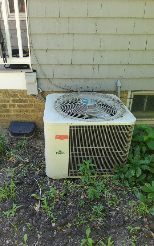 Performed annual maintenance on 15-year-old Bryant air conditioning system. Completed standard tune-up procedures including inspection of outdoor condensing unit, verification of refrigerant levels, cleaning of condenser coils, and evaluation of electrical connections and components. Unit operational at time of service completion.