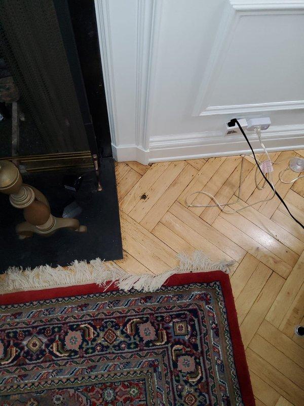 Responded to gas service call where gas supply had been shut off to the unit. Accessed gas line system through floor cutout in living area near fireplace. Installed new gas whip connection under the floor to restore service to stove and fireplace. Repaired damaged gas line section beneath flooring. Completed pressure test on entire gas line system to verify integrity and ensure no leaks present. All connections tested and confirmed operational with gas service safely restored to appliances.
