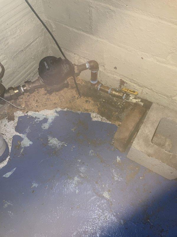 Installed new stop valve and supply line on existing copper piping in residential utility area. Installed 1-1/4" press ball valve with brass fittings to replace water feed serving humidifier and ice maker. Verified proper operation of all water supply connections upon completion.