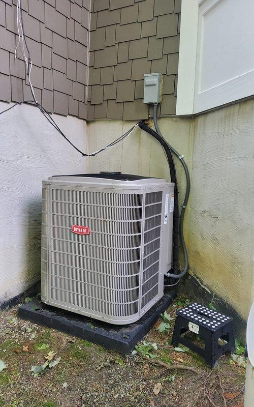 Completed annual air conditioning tune-up on Bryant outdoor condensing unit and indoor air handler system. Performed comprehensive maintenance including inspection of electrical connections, refrigerant pressures, condensate drain system, and all mechanical components. System operating within normal parameters with no deficiencies noted; customer reported no prior issues or symptoms requiring attention.