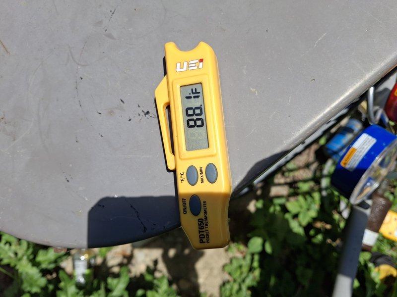 Responded to service call for air conditioning unit that had frozen up and subsequently thawed. Upon arrival, confirmed unit was no longer frozen as reported. Connected Yellow Jacket manifold gauge set to measure system pressures and diagnose refrigerant levels. Testing revealed low refrigerant charge in the system. Performed complete system recharge with appropriate refrigerant type per manufacturer specifications. Verified proper pressures on both high and low side using calibrated gauges. Monitored system operation to ensure proper cycling and cooling performance after recharge was completed.