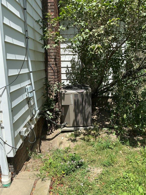 Responded to a no cooling call that originated as a routine filter replacement request. Upon arrival, performed diagnostic evaluation of the residential air conditioning system, which included inspection of the outdoor condensing unit located in the side yard and the indoor air handler/furnace system in the basement. Based on system assessment and age considerations, provided comprehensive estimate for complete HVAC system replacement including removal of existing equipment and installation of new heating and cooling components.