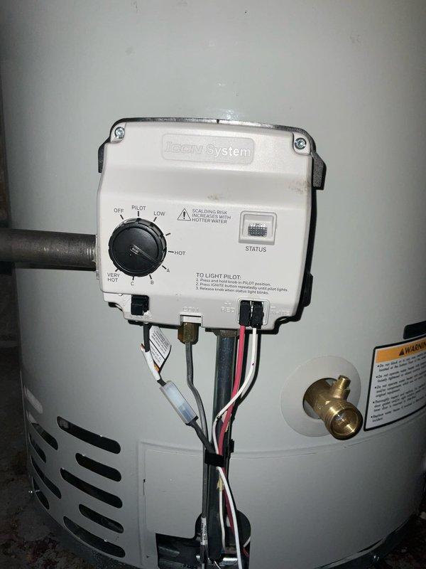 Replaced existing 40-gallon residential water heater with new Bradford White unit. Installation included connecting gas line, water supply lines, and installing ICON System electronic control module with pilot safety features. Verified all connections, tested gas valve operation, and ensured proper venting and combustion safety protocols were met.