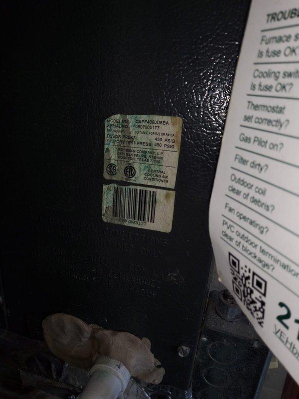 Responded to service call for excessive condensation affecting entire home on 5-year-old Bryant HVAC system, model CAP4860D6BA. Upon inspection, documented system configuration including furnace unit, air handler, and associated PVC venting system in basement mechanical room. Evaluated condensate drainage components and verified proper system operation to identify source of moisture issue throughout residence.