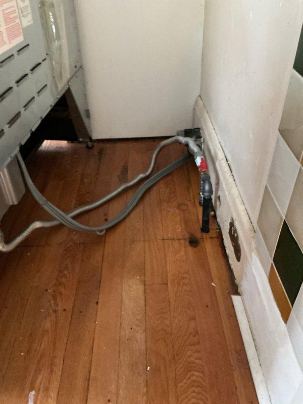 Responded to emergency gas service shutoff at 100-year-old residential property where gas provider had identified leak in basement gas line. Located compromised section of gas piping in basement ceiling joists near yellow-handled gas shut-off valve. Performed pressure test on gas line system to isolate leak location and verify integrity of remaining piping. Repaired defective gas line section using appropriate materials and fittings per code requirements. Conducted final pressure test to confirm leak elimination and system integrity. Coordinated with gas provider for service restoration approval.