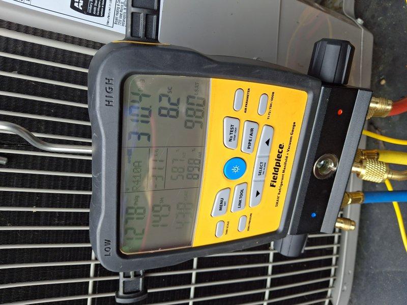 Performed comprehensive AC tune-up on 5-year-old cooling system with no reported issues. Conducted system diagnostics using digital thermometer and refrigerant manifold gauges, verifying temperature differentials, refrigerant pressures, and overall system performance at the condenser unit. All measurements fell within normal operating parameters, confirming system is functioning properly and ready for continued seasonal operation.