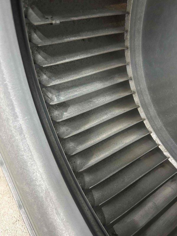 Performed complete blower assembly service on HVAC system. Removed squirrel cage blower wheel from unit, thoroughly cleaned accumulated dust and debris from all blades and housing components, and reassembled system to manufacturer specifications. Unit tested and restored to proper operation upon completion.
