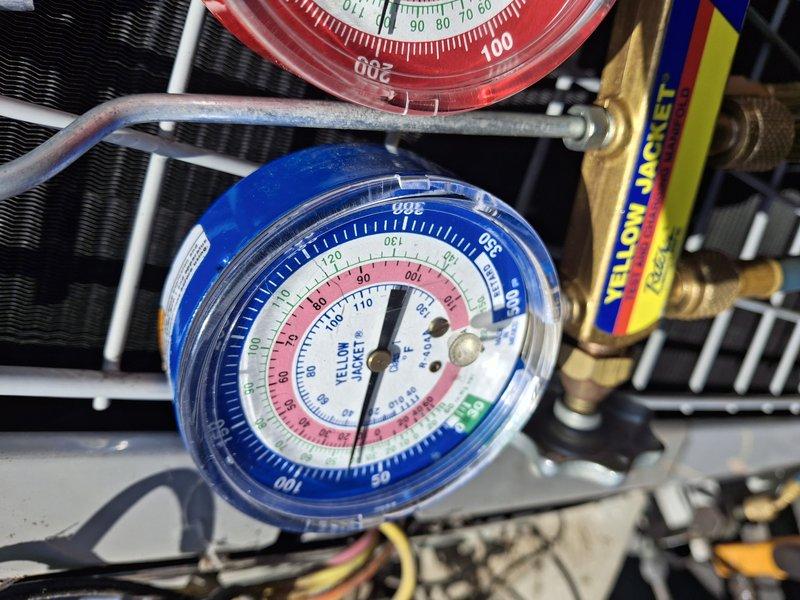 Completed comprehensive tune-up on a 10+ year old air conditioning system with no reported issues. Performed full system inspection, cleaned outdoor unit condenser coil, checked refrigerant pressures and levels using manifold gauges confirming proper charge, tested electrical components, and verified overall system operation. Unit is functioning within normal parameters and ready for continued service.