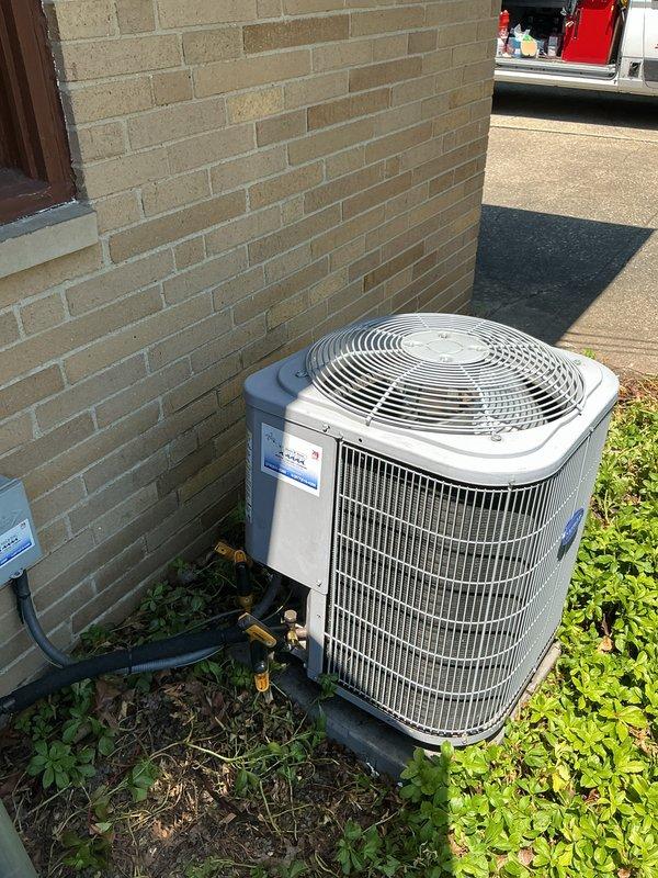 Performed routine AC tune-up on outdoor condensing unit at customer's request through real estate agent referral. Completed standard maintenance procedures including system inspection, electrical connections check at breaker panel, and verification of proper operation. All equipment found in satisfactory working condition with no issues identified.