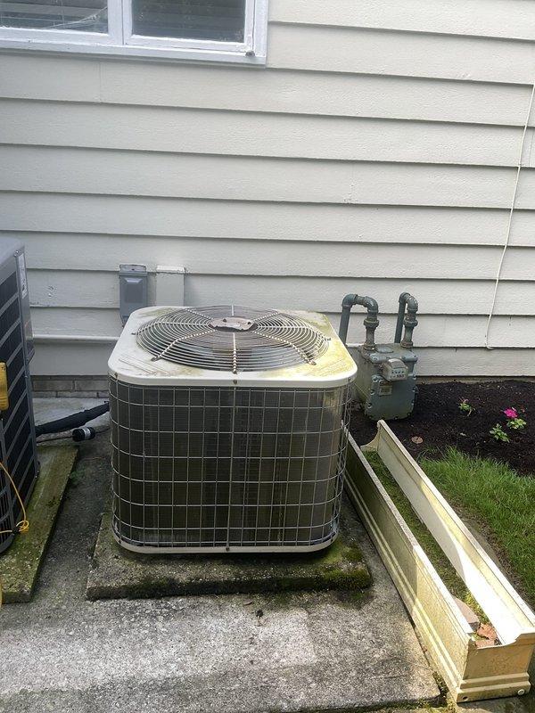 Performed comprehensive AC tune-up on residential split system with outdoor condenser unit and indoor air handler. Completed standard maintenance protocol including inspection of refrigerant lines, electrical connections, and condensate drainage system. All components found to be operating within normal parameters with no immediate service needs identified.