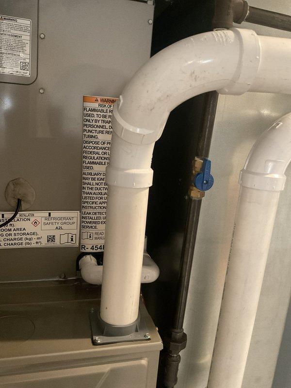 Responded to callback for banging noise in ductwork. Upon arrival, performed thorough inspection of Bryant furnace system and associated ductwork in utility area. Examined furnace operation through complete heating cycle to identify source of noise complaint. Inspected refrigerant line installation, mounting brackets, and PVC condensate drainage system for proper securing and potential contact points. Verified all pipe insulation, copper fittings, and mechanical connections were properly fastened to eliminate vibration transfer to ductwork. System operating within normal parameters with no immediate mechanical deficiencies observed.