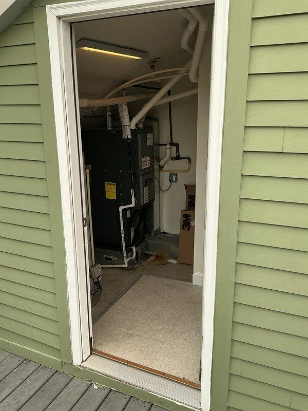 Conducted on-site assessment of existing furnace installation in mechanical room to provide quote for temporary relocation and reinstallation following customer's planned renovations. Documented current equipment placement, associated PVC condensate drainage routing, and existing utility connections including electrical and plumbing interfaces to ensure proper planning for move and reconnection after construction work is completed.