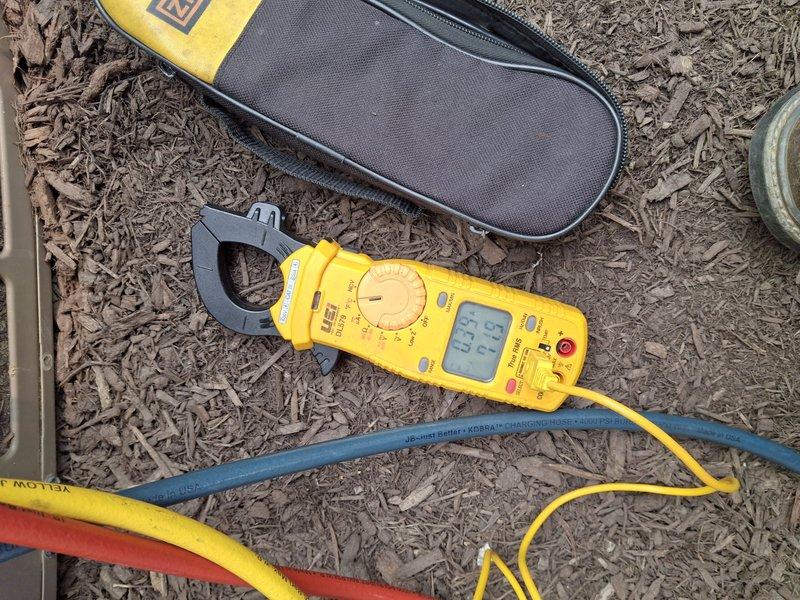 Responded to service call for HVAC system requiring refrigerant charge. Used Yellow Jacket manifold gauge set to diagnose system pressures and verify refrigerant levels. Added refrigerant to bring system to manufacturer specifications and confirmed proper operating pressures using digital clamp meter to verify electrical readings. System restored to full cooling capacity and tested for proper operation.