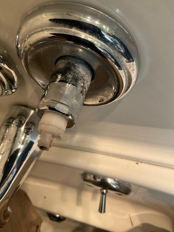 Completed replacement of two Delta RP1740 cartridges in shower valve assembly. Removed deteriorated existing cartridges showing significant corrosion and mineral buildup on exposed components. Installed new cartridges to restore proper water temperature control and flow regulation. Tested operation of both hot and cold water functions to ensure proper sealing and smooth handle operation upon completion.