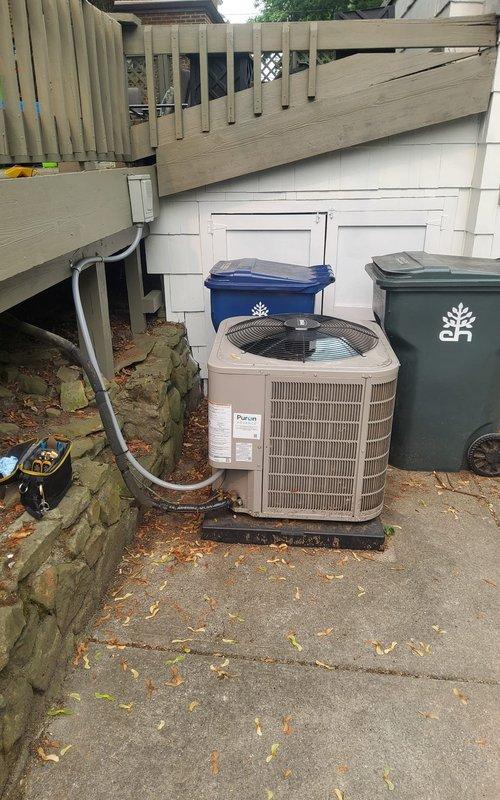 Completed warranty inspection and technical review of Unico system installation with manufacturer technical support consultation totaling 2.0 hours. Performed comprehensive attic assessment of ductwork and air handling components. Verified proper installation of outdoor condensing unit on equipment pad with appropriate clearances and electrical conduit routing. Confirmed condensate drain line installation with proper pitch and trap configuration. Inspected refrigerant line insulation integrity and support. All system components verified operational and installation meets manufacturer specifications.