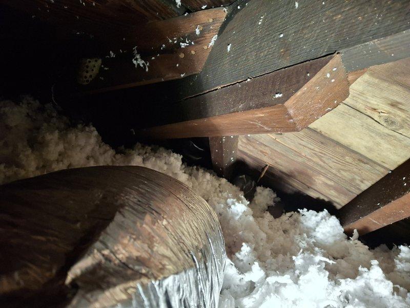 Relocated HVAC supply vent in closet as requested by homeowner. Accessed attic space, disconnected existing flexible ductwork from original vent location, and repositioned duct run to new vent placement within closet. Verified proper airflow and secure connections upon completion.