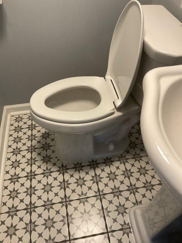 Completed plumbing inspection and assessment of bathroom fixtures, including toilet, shut-off valve, and surrounding plumbing connections. Documented current condition of all visible components and photographed installation for service records. Presented repair recommendations to customer, who approved proceeding with necessary plumbing work to address identified issues with the toilet system and associated water supply connections.
