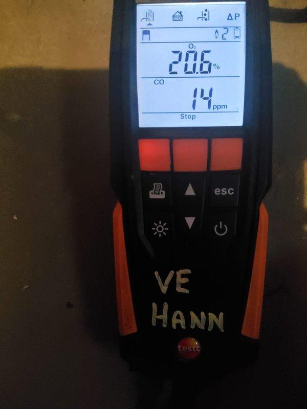 Performed annual maintenance and tune-up on 10-year-old boiler system. Conducted combustion analysis revealing carbon monoxide levels at 14 ppm and flue gas temperature of 20.6°C, indicating proper combustion efficiency. Inspected heat exchanger and identified moderate corrosion and oxidation on vertical tubes and aluminum fins, with visible rust discoloration and mineral deposits present throughout the assembly. Cleaned burner components, verified proper operation of all safety controls, and confirmed system is functioning within acceptable parameters for continued service.
