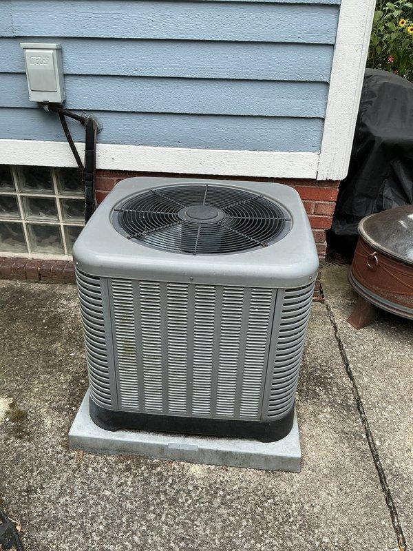 Completed comprehensive tune-up on 8-year-old furnace system operating within normal parameters. Performed full diagnostic testing including combustion analysis showing proper temperature readings and zero CO2 emissions, inspected all mechanical components, verified proper airflow through heat exchanger, and confirmed outdoor condensing unit functionality with no deficiencies noted.
