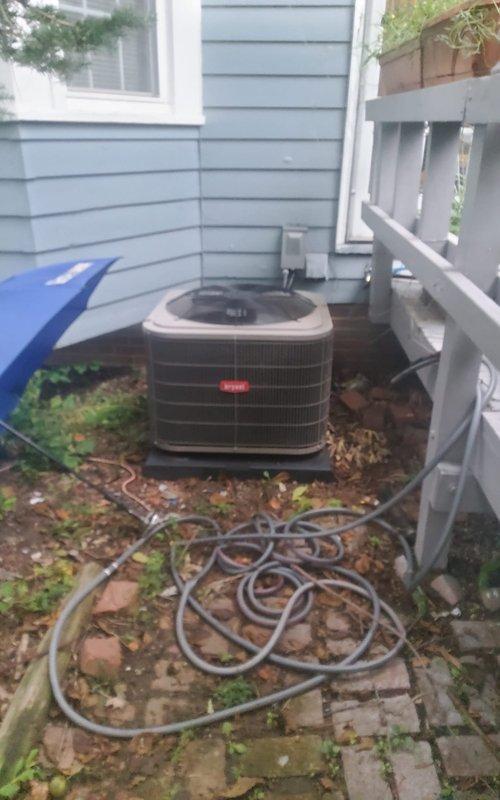 Performed preventative maintenance tune-up on 3-year-old Bryant air conditioning system. Completed standard inspection protocol including refrigerant level check, electrical component testing, condensate drain verification, air filter assessment, and thermostat calibration. Unit operating within manufacturer specifications with no deficiencies noted at time of service.