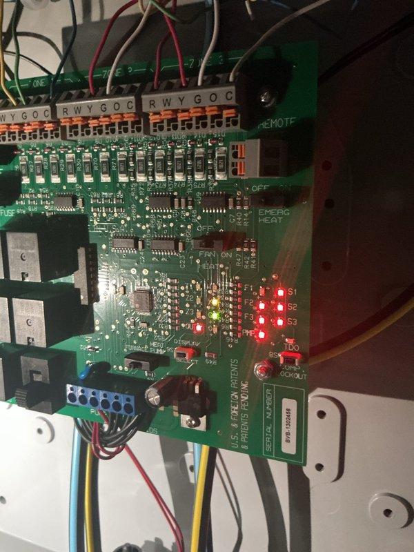 Responded to follow-up service call for air conditioning system not producing cold air. Upon inspection, diagnosed failed control board in HVAC unit. Replaced defective PCB with new control board, verified all terminal connections, and confirmed proper LED status indicators. Tested system operation and restored cooling functionality to the home.