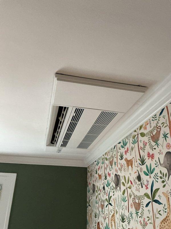 Performed routine preventative maintenance on a five-year-old ductless mini-split system consisting of one ceiling-mounted cassette unit and one wall-mounted indoor head unit. Inspected both indoor air handlers, cleaned filters, verified proper airflow through all vents, and checked drain line operation. Tested system operation in both cooling and heating modes to confirm proper functionality. All components found to be operating within normal parameters with no issues identified at time of service.