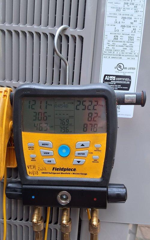 Completed full HVAC system installation including furnace, evaporator coil, air conditioning unit, and thermostat with proper cold air return connections. Performed system commissioning with refrigerant manifold gauge readings confirming proper pressures and temperatures across all circuits, and verified static pressure measurements using differential manometer to ensure optimal airflow and system performance. All equipment tested and operational per manufacturer specifications.