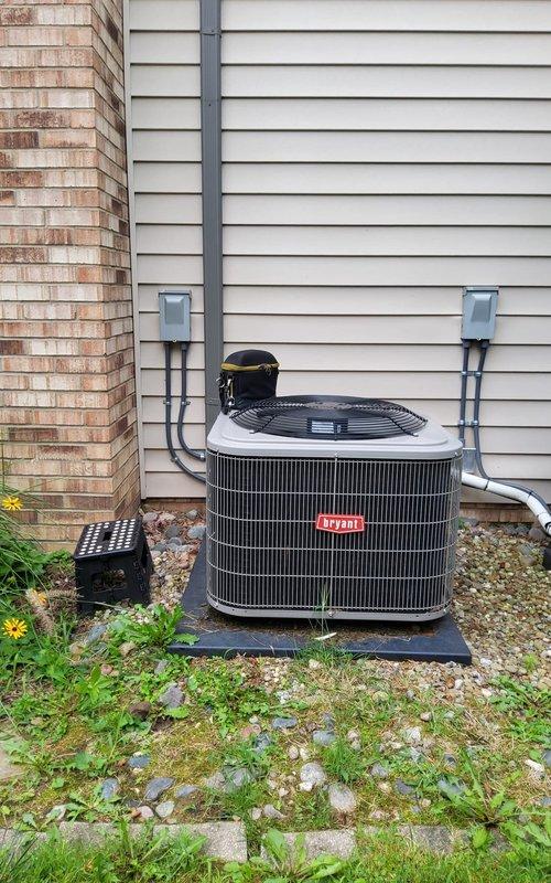 Completed preventive maintenance tune-up on two residential Bryant air conditioning systems, both approximately 2 years old. Performed comprehensive inspection of both outdoor condenser units, including electrical connections, refrigerant levels, compressor operation, condenser coil cleaning, and verification of proper system function. Both units operating within manufacturer specifications with no deficiencies noted.