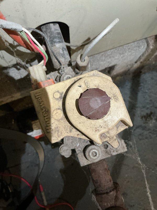 Responded to no-heat call for boiler system. Upon arrival, inspected heating system and thermostat operation per tenant report of non-functioning boiler. Verified thermostat battery condition and tested system controls including Honeywell zone valve and boiler firing sequence. Confirmed proper water level in boiler sight glass and inspected all associated copper piping connections for integrity. System restored to normal operation with heat confirmed at thermostat.