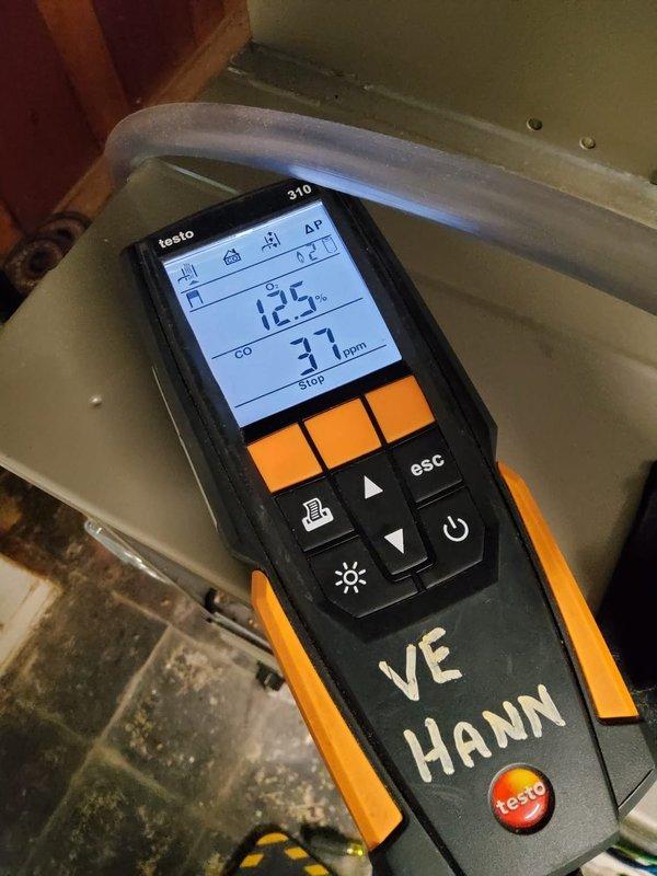 Performed comprehensive preventive maintenance on a 3-year-old gas-powered furnace system. Conducted combustion analysis using Testo 310 analyzer, recording carbon monoxide levels at 31 ppm and flue temperature of 12.5°C. Inspected burner assembly, gas valve operation, ignition system, and flame characteristics—all burners firing properly with consistent blue flames across all ports. Verified proper operation of safety controls, electrical connections, and gas valve assembly. System operating within normal parameters; maintenance contract renewed for continued service coverage.