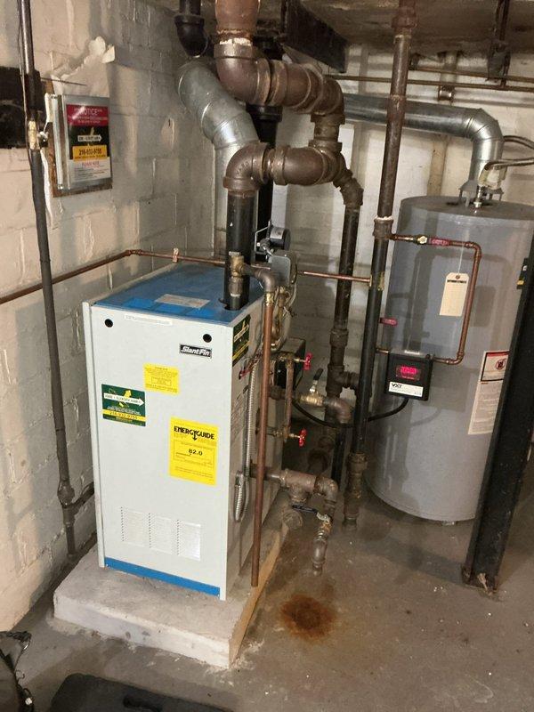 Performed scheduled maintenance on a 9-year-old gas-fired steam boiler system. Inspected and tested the VXT-24 programmable water feeder, which displayed proper operation with digital readout functioning correctly. Verified all copper piping connections, evaluated the integrated water heater system, and confirmed proper operation of all mechanical components and controls throughout the heating system.