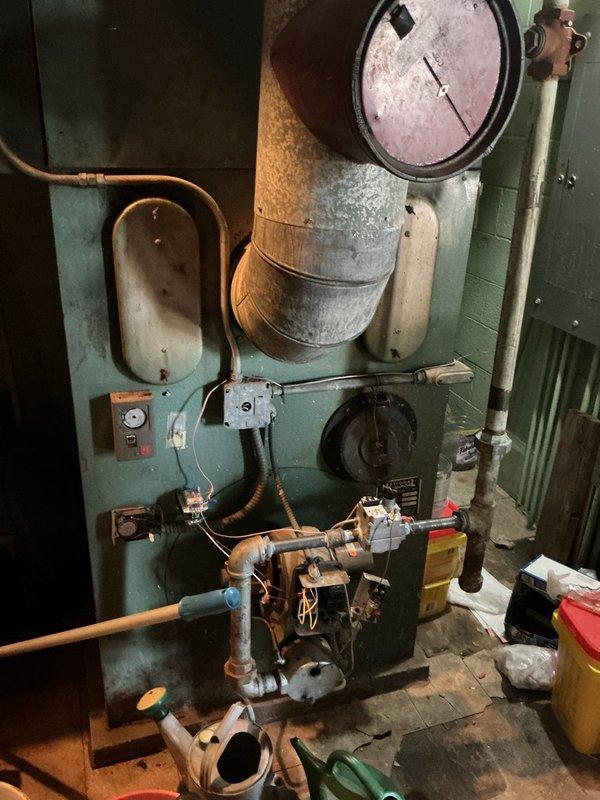 Responded to an emergency gas shutoff situation on an older boiler system. Restored gas service to the unit and issued two warning tags documenting critical safety deficiencies identified during inspection. Found the system operating without a proper gas control valve and confirmed a defective thermocouple that requires immediate replacement. Advised customer of necessary repairs to bring the heating system back into safe operating condition.