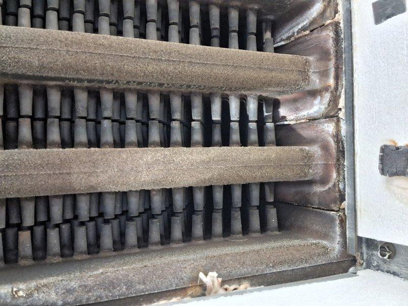 Performed comprehensive tune-up and inspection on 5-year-old furnace system. Heat exchanger and evaporator coils showed significant dust, lint, and debris accumulation affecting system efficiency. Completed full system cleaning, verified proper operation of all components, and restored unit to optimal performance standards per manufacturer specifications.