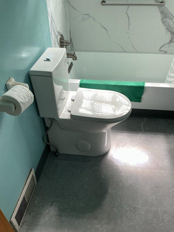 Completed installation of two customer-supplied toilets in residential bathrooms. Removed existing fixtures, installed new wax rings and closet bolts, properly seated and secured new toilets to flanges, connected water supply lines, and tested for proper operation and leaks. All installations were completed with protective coverings in place and work areas left clean and functional.
