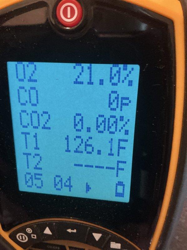 Completed comprehensive preventative maintenance on 2-year-old gas heating system under MVP Heat maintenance plan. Performed full system inspection including combustion analysis with digital analyzer, confirming optimal oxygen levels at 21.0% and zero carbon monoxide detection. Inspected and verified blower wheel assembly for proper operation, confirming clean blades and balanced rotation with no debris accumulation. Measured supply air temperature at 126.1°F, indicating proper heat exchanger performance. All system components operating within manufacturer specifications with no deficiencies noted.