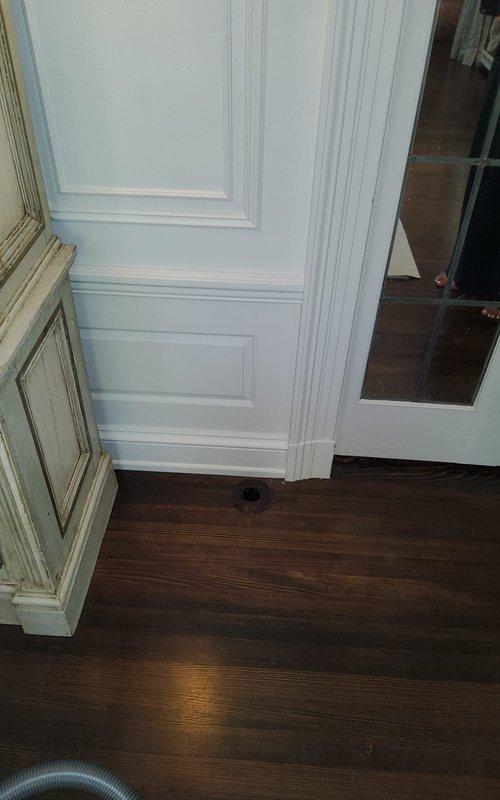 Responded to service call for separated floor vent register following previous installation. Inspected and secured loose floor register in hallway, ensuring proper fit and alignment with ductwork. Verified register is now stable and properly seated in opening to prevent future separation.
