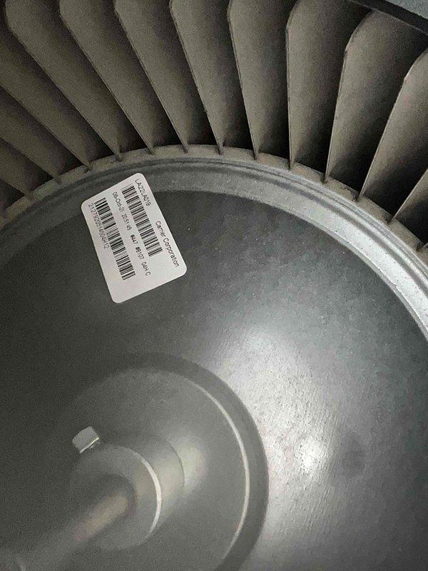 Performed comprehensive heating system tune-up on four-year-old furnace located in utility closet. Conducted combustion analysis using digital analyzer, confirming oxygen levels at 9.0%, CO2 at 6.8%, with no carbon monoxide detected and stack temperature reading 100.1°F. Inspected blower wheel assembly, verifying clean condition of blades and proper operation with no visible wear or contamination. All system components operating within manufacturer specifications and ready for winter heating season.