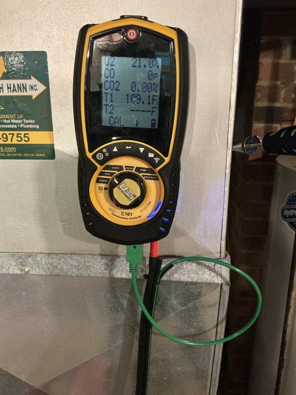 Performed comprehensive heating maintenance on a gas furnace approximately 15+ years old. Conducted complete system diagnostics using combustion analyzer, recording temperature differentials and verifying proper CO levels at 60 PPM with CO2 readings within acceptable parameters. Inspected all system components, tested safety controls, and verified equipment operation to ensure safe and efficient heating performance for the season.