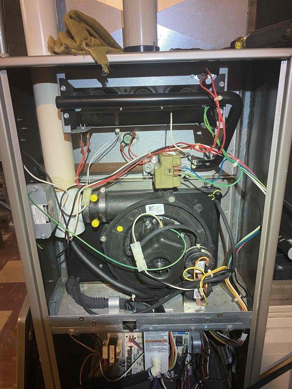 Completed scheduled heating maintenance tune-up on 3-year-old Carrier furnace system. Performed comprehensive inspection of all internal components including blower motor assembly, electrical connections, gas valve, heat exchanger, venting system, and control wiring. Verified proper operation of ignition system, flame sensor, and all safety controls. No issues or deficiencies identified during inspection; system operating within manufacturer specifications.