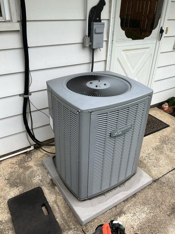 Responded to no-heat call where furnace was producing a low humming sound and electrical odor following recent customer-performed work on the outdoor AC condenser unit. Upon arrival, inspected the ComfortMaker HVAC system including the outdoor condensing unit and indoor furnace equipment located in the mechanical room. Conducted thorough visual inspection of all electrical connections, wiring, and components on both the outdoor unit and indoor furnace to identify potential electrical issues or damage that may have occurred during the previous AC repair work. Examined furnace blower motor, control board, and all safety switches for signs of electrical failure or burning. Checked all ductwork connections and verified proper system grounding. Tested voltage at disconnect box and traced all electrical conduit runs between outdoor and indoor equipment. Inspected gas connections and venting system to rule out any safety concerns related to the reported odor. Documented equipment condition wi