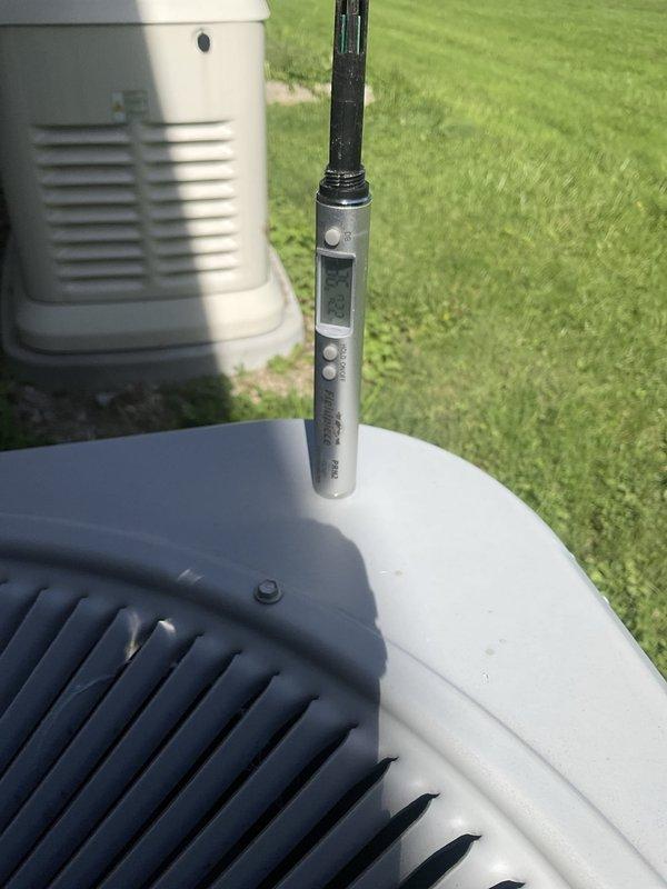 Completed annual preventive maintenance on 6-year-old air conditioning system. Connected manifold gauges to measure refrigerant pressures and verify proper system charge levels for R-410A refrigerant. Inspected outdoor condenser unit, confirmed proper operation of compressor and condenser fan motor. Measured temperature differential across evaporator coil to verify adequate cooling performance. All system parameters found within manufacturer specifications with no deficiencies noted. Unit operating efficiently with no issues requiring correction at time of service.