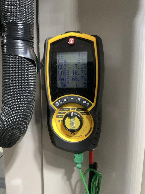 Completed comprehensive maintenance on a 5-year-old gas heating system under the MVP Heat maintenance plan. Performed combustion analysis testing using calibrated analyzer, measuring flue gas temperatures, oxygen levels, and carbon monoxide output to verify safe and efficient operation. All combustion readings fell within manufacturer specifications, confirming proper burner operation and heat exchanger performance.