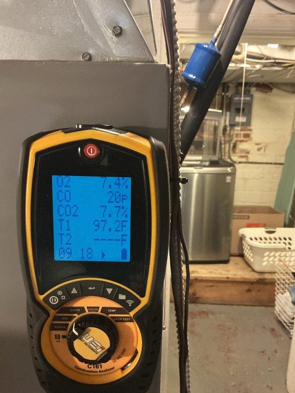 Completed scheduled heating maintenance on residential forced-air furnace system. Performed comprehensive inspection of all mechanical components, verified proper operation of blower motor and electrical connections, and conducted combustion analysis using digital analyzer. Measurements confirmed system operating within manufacturer specifications with appropriate temperature differential and combustion efficiency readings. Inspected condensate pump for proper drainage, verified integrity of PVC venting system, and checked air handler unit. All components found to be functioning properly with no immediate service needs identified.