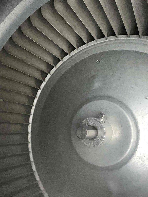 Performed comprehensive tune-up on two-year-old furnace operating without reported issues. Inspected blower wheel assembly, noting dust accumulation on blades and hub, and conducted combustion analysis using diagnostic meter to verify proper system performance and temperature differentials.