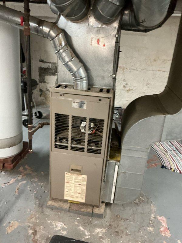 Responded to no heat call on 5-year-old gas furnace. Upon arrival, performed system diagnostics and found furnace operational with burners igniting properly and producing healthy blue flames across all four burners. Verified gas supply manifold integrity, inspected ignition sequence, and confirmed proper combustion. System restored to normal heating operation.